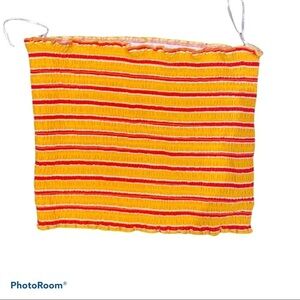 Bluenotes striped multi colour strapless cropped  top Sz S